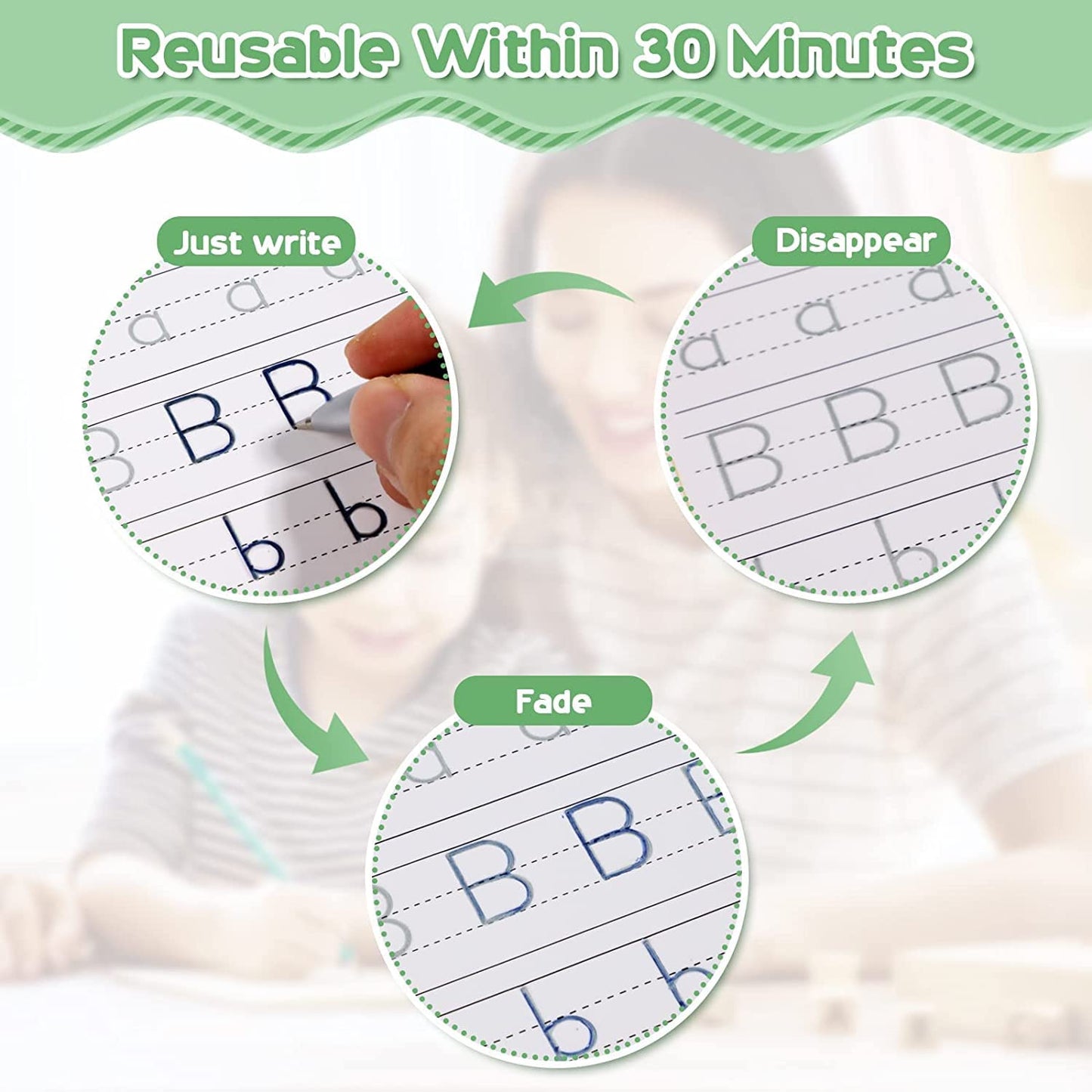 ✨ Magic Reusable Writing Book (4 Book + 10 Refill)