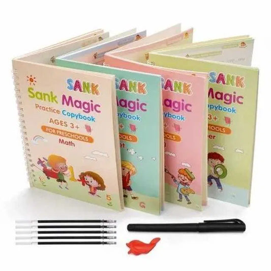 ✨ Magic Reusable Writing Book (4 Book + 10 Refill)